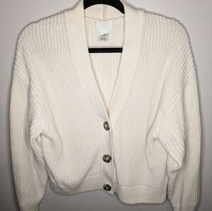 H&M Rib-knit Cardigan Cropped M